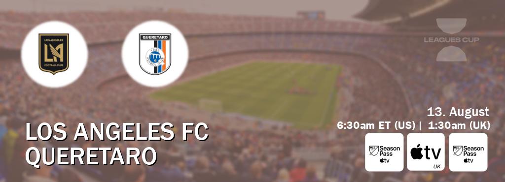 You can watch game live between Los Angeles FC and Queretaro on MLS Season Pass, Apple TV(UK), MLS Season Pass(US). You can watch game live between Los Angeles FC and Queretaro on MLS Season Pass, Apple TV(UK), MLS Season Pass(US).