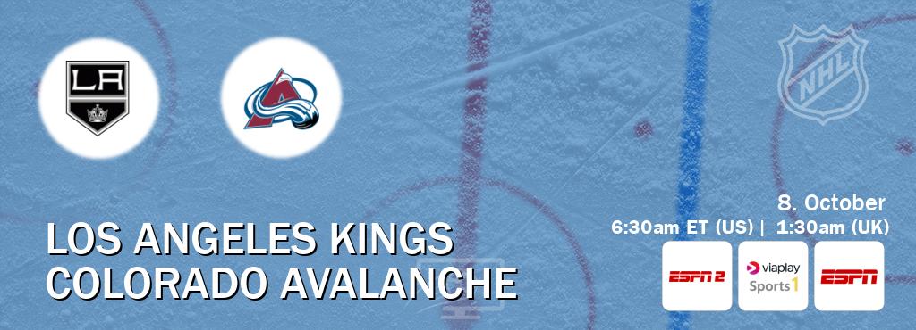 You can watch game live between Los Angeles Kings and Colorado Avalanche on ESPN2(AU), Viaplay Sports 1(UK), ESPN(US). You can watch game live between Los Angeles Kings and Colorado Avalanche on ESPN2(AU), Viaplay Sports 1(UK), ESPN(US).