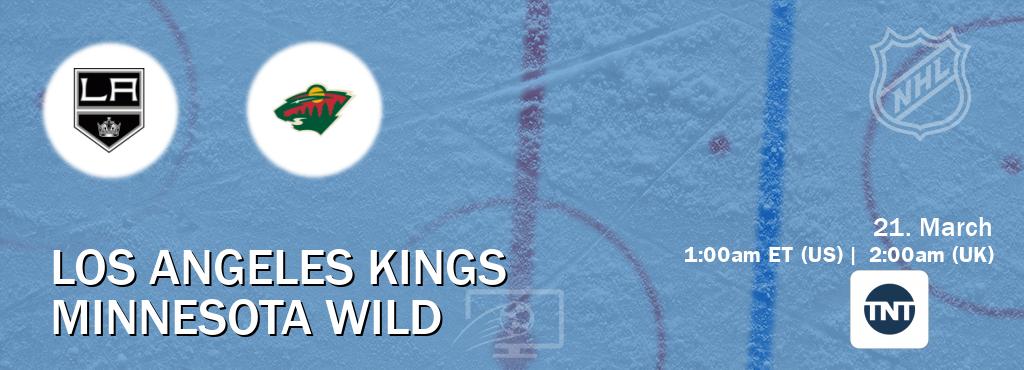 You can watch game live between Los Angeles Kings and Minnesota Wild on TNT(US).