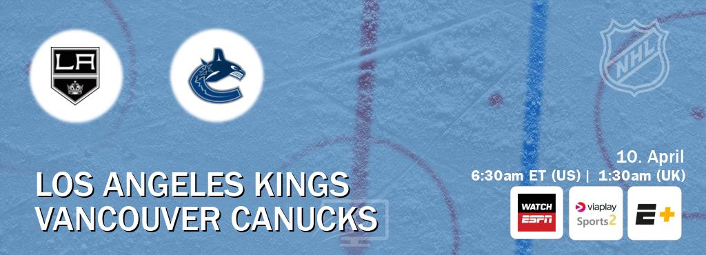 You can watch game live between Los Angeles Kings and Vancouver Canucks on WatchESPN(AU), Viaplay Sports 2(UK), ESPN+(US).