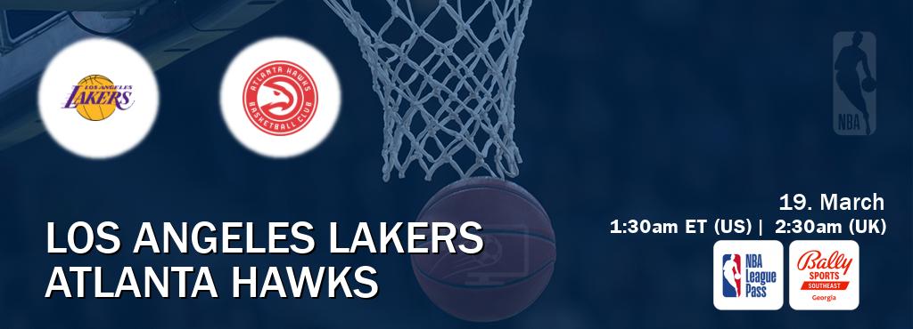 You can watch game live between Los Angeles Lakers and Atlanta Hawks on NBA League Pass and Bally Sports Georgia(US).