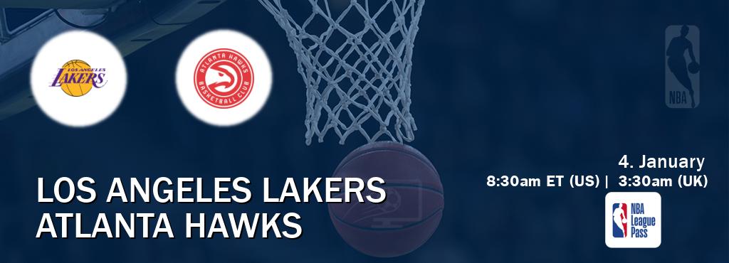 You can watch game live between Los Angeles Lakers and Atlanta Hawks on NBA League Pass.