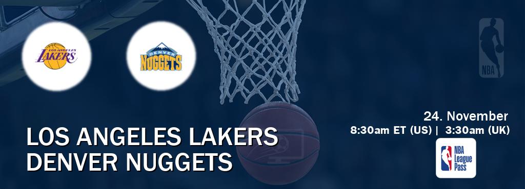 You can watch game live between Los Angeles Lakers and Denver Nuggets on NBA League Pass.