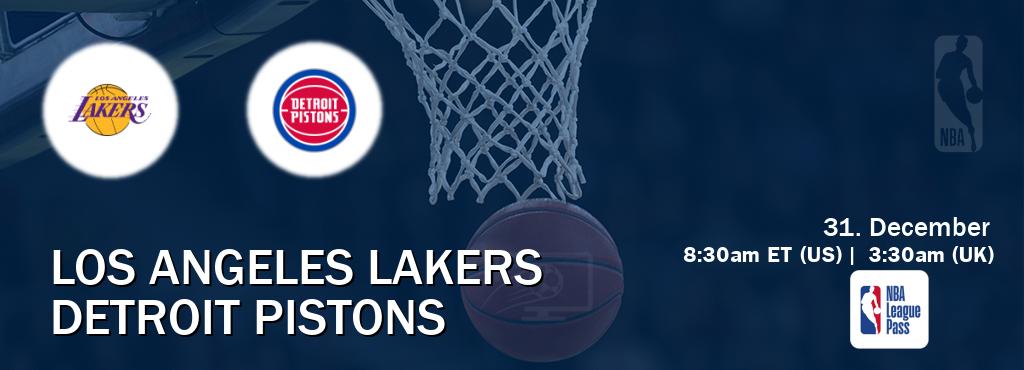 You can watch game live between Los Angeles Lakers and Detroit Pistons on NBA League Pass. You can watch game live between Los Angeles Lakers and Detroit Pistons on NBA League Pass.