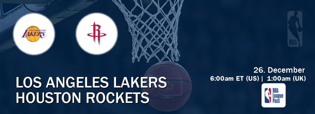 You can watch game live between Los Angeles Lakers and Houston Rockets on NBA League Pass. You can watch game live between Los Angeles Lakers and Houston Rockets on NBA League Pass.