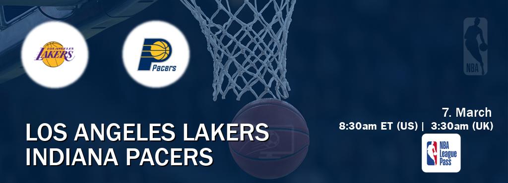 You can watch game live between Los Angeles Lakers and Indiana Pacers on NBA League Pass.