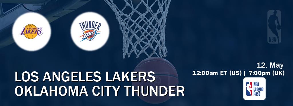 You can watch game live between Los Angeles Lakers and Oklahoma City Thunder on NBA League Pass.