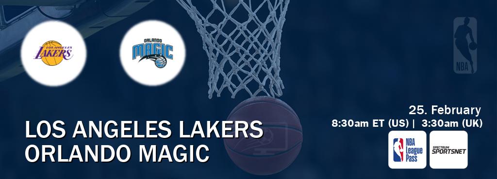 You can watch game live between Los Angeles Lakers and Orlando Magic on NBA League Pass and Spectrum SportsNet(US).