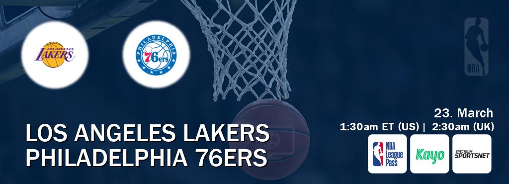 You can watch game live between Los Angeles Lakers and Philadelphia 76ers on NBA League Pass, Kayo Sports(AU), Spectrum SportsNet(US).