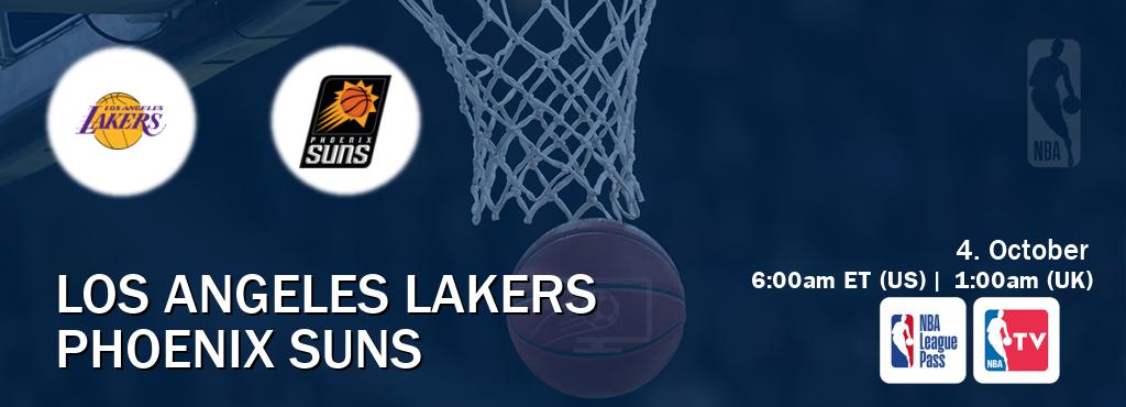 You can watch game live between Los Angeles Lakers and Phoenix Suns on NBA League Pass and NBA TV(US).