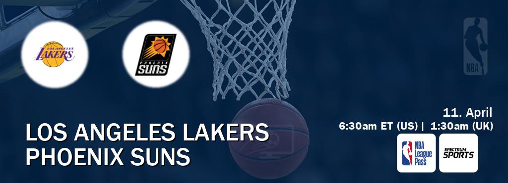 You can watch game live between Los Angeles Lakers and Phoenix Suns on NBA League Pass and Spectrum Sports(US).