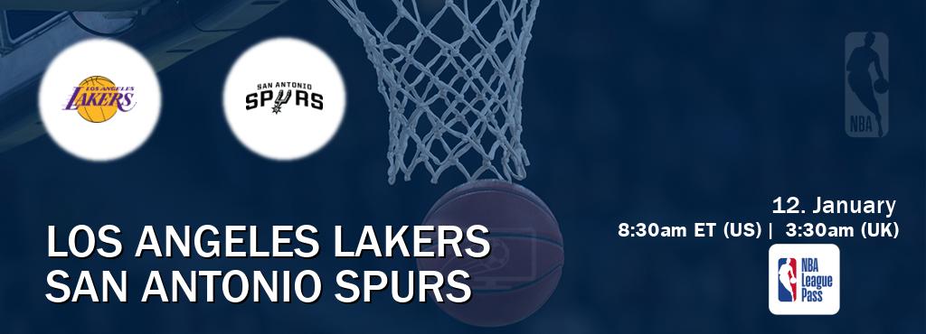 You can watch game live between Los Angeles Lakers and San Antonio Spurs on NBA League Pass.