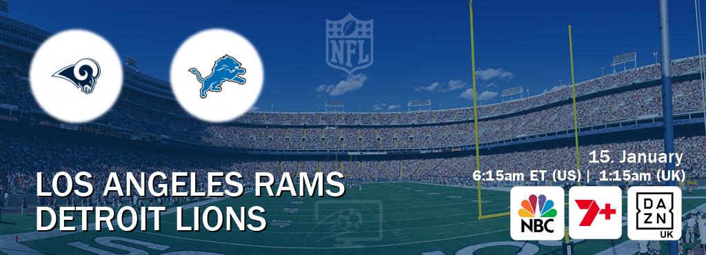 You can watch game live between Los Angeles Rams and Detroit Lions on NBC(US), 7plus Sport(AU), DAZN UK(UK).