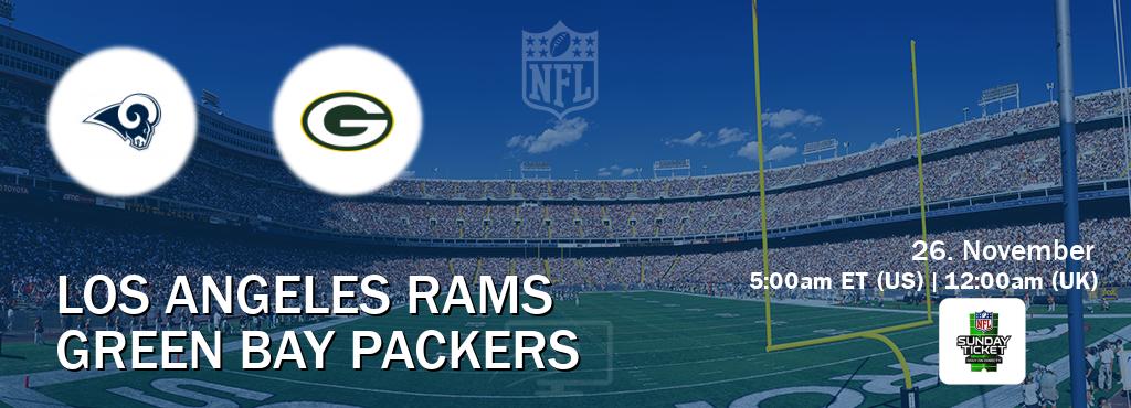 You can watch game live between Los Angeles Rams and Green Bay Packers on NFL Sunday Ticket(US). You can watch game live between Los Angeles Rams and Green Bay Packers on NFL Sunday Ticket(US).