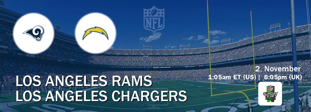 You can watch game live between Los Angeles Rams and Los Angeles Chargers on NFL Sunday Ticket(US). You can watch game live between Los Angeles Rams and Los Angeles Chargers on NFL Sunday Ticket(US).