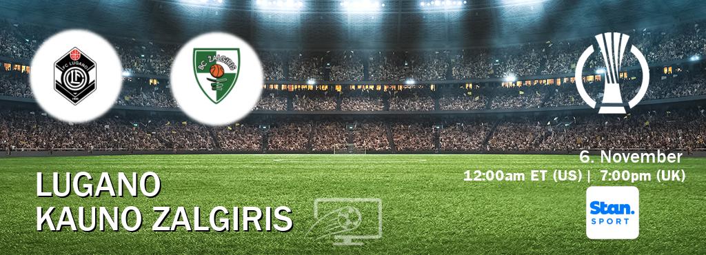 You can watch game live between Lugano and Kauno Zalgiris on Stan Sport(AU). You can watch game live between Lugano and Kauno Zalgiris on Stan Sport(AU).