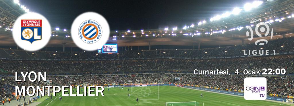 Karşılaşma Lyon - Montpellier beIN SPORTS 4'den canlı yayınlanacak (Cumartesi,  4. Ocak  22:00).