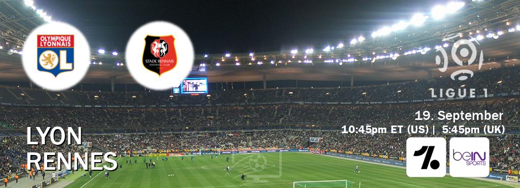 You can watch game live between Lyon and Rennes on OneFootball and beIN SPORTS USA(US). You can watch game live between Lyon and Rennes on OneFootball and beIN SPORTS USA(US).