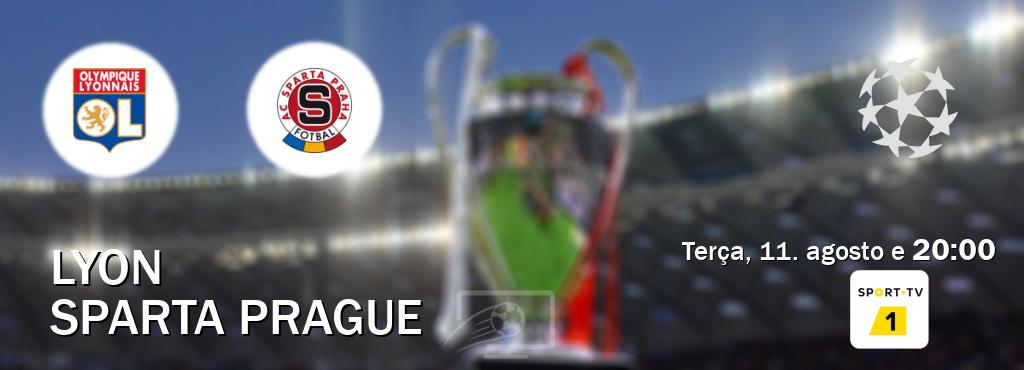Jogo entre Lyon e Sparta Prague tem emissão Sport TV 1 (terça, 11. agosto e 20:00). Jogo entre Lyon e Sparta Prague tem emissão Sport TV 1 (terça, 11. agosto e 20:00).