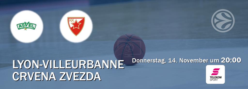 Das Spiel zwischen Lyon-Villeurbanne und Crvena zvezda wird am Donnerstag, 14. November um  20:00, live vom Magenta Sport übertragen.