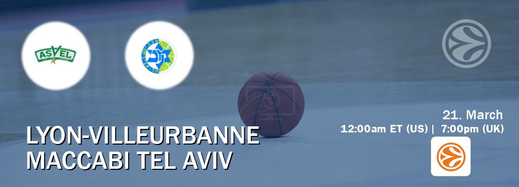 You can watch game live between Lyon-Villeurbanne and Maccabi Tel Aviv on EuroLeague TV. You can watch game live between Lyon-Villeurbanne and Maccabi Tel Aviv on EuroLeague TV.