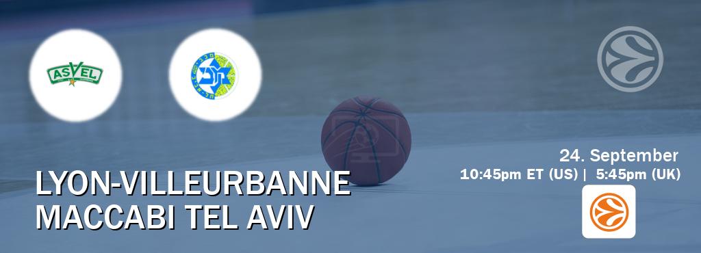 You can watch game live between Lyon-Villeurbanne and Maccabi Tel Aviv on EuroLeague TV.