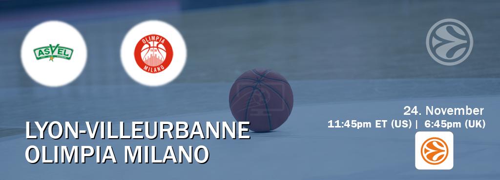 You can watch game live between Lyon-Villeurbanne and Olimpia Milano on EuroLeague TV. You can watch game live between Lyon-Villeurbanne and Olimpia Milano on EuroLeague TV.