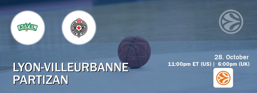 You can watch game live between Lyon-Villeurbanne and Partizan on EuroLeague TV. You can watch game live between Lyon-Villeurbanne and Partizan on EuroLeague TV.