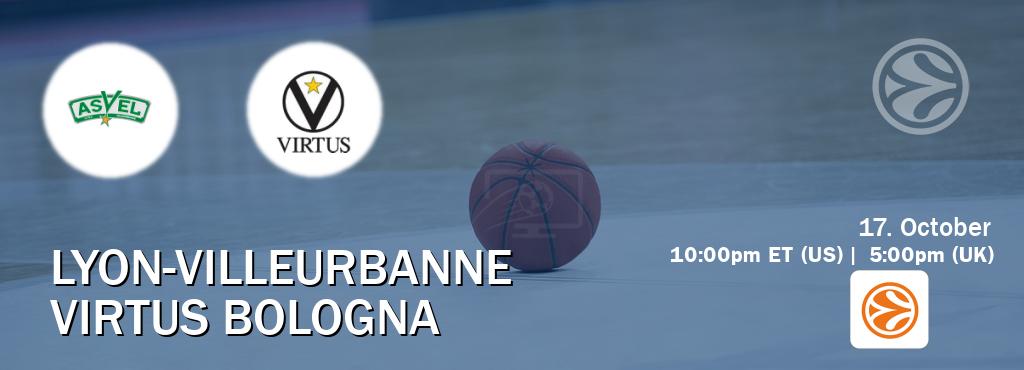 You can watch game live between Lyon-Villeurbanne and Virtus Bologna on EuroLeague TV. You can watch game live between Lyon-Villeurbanne and Virtus Bologna on EuroLeague TV.
