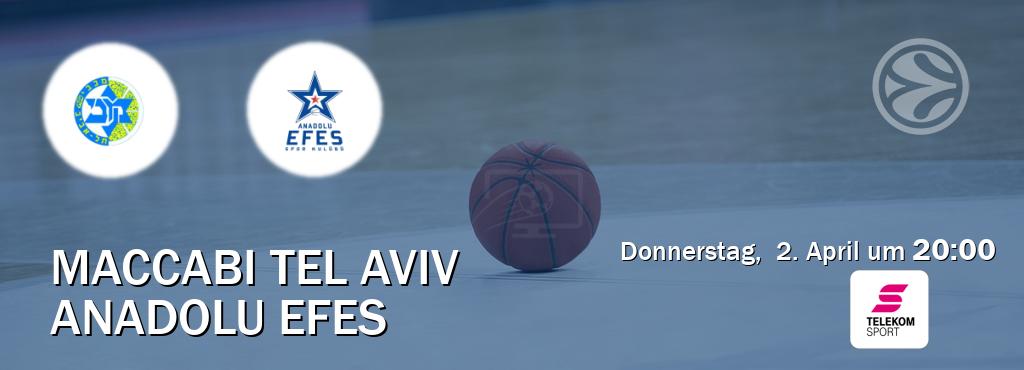 Das Spiel zwischen Maccabi Tel Aviv und Anadolu Efes wird am Donnerstag,  2. April um  20:00, live vom Magenta Sport übertragen.