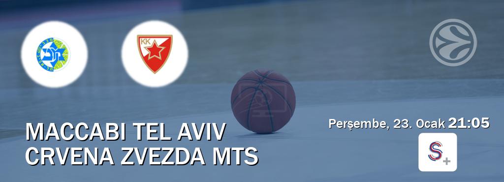 Karşılaşma Maccabi Tel Aviv - Crvena zvezda mts S Sport +'den canlı yayınlanacak (Perşembe, 23. Ocak  21:05).