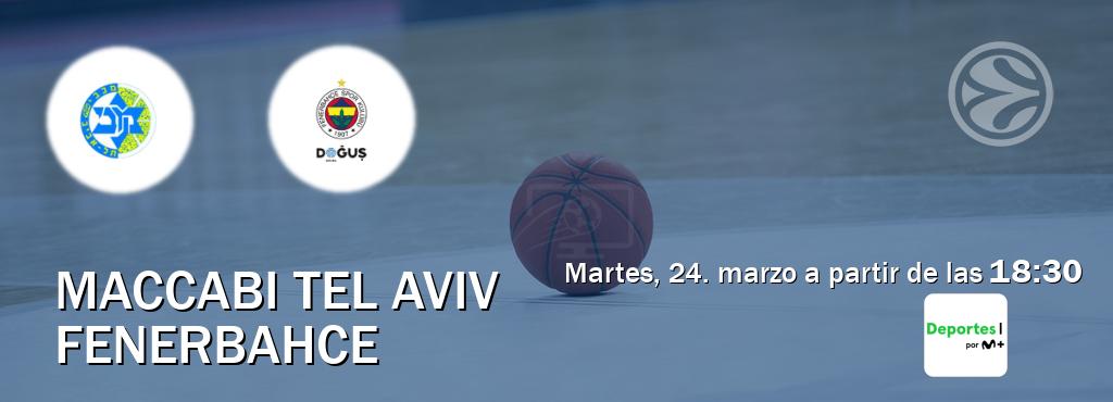 El partido entre Maccabi Tel Aviv y Fenerbahce será retransmitido por Movistar Deportes (martes, 24. marzo a partir de las  18:30).