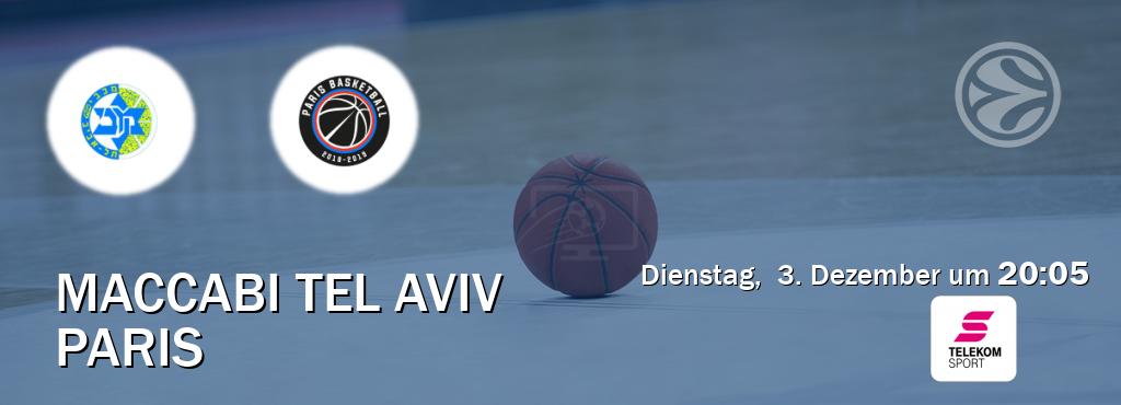 Das Spiel zwischen Maccabi Tel Aviv und Paris wird am Dienstag,  3. Dezember um  20:05, live vom Magenta Sport übertragen.