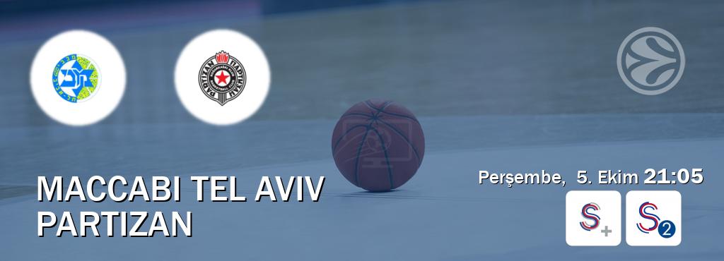 Karşılaşma Maccabi Tel Aviv - Partizan S Sport + ve S Sport 2'den canlı yayınlanacak (Perşembe,  5. Ekim  21:05).