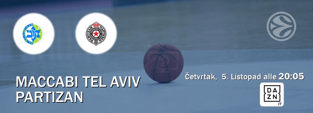 Il match Maccabi Tel Aviv - Partizan sarà trasmesso in diretta TV su DAZN Italia (ore 20:05)
