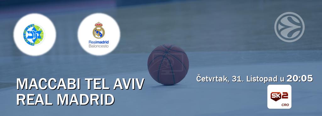 Izravni prijenos utakmice Maccabi Tel Aviv i Real Madrid pratite uživo na Sportklub 2 (Četvrtak, 31. Listopad u  20:05).