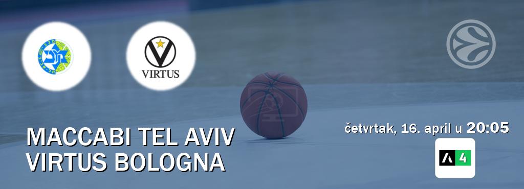 Izravni prijenos utakmice Maccabi Tel Aviv i Virtus Bologna pratite uživo na Arena Sport 4 (četvrtak, 16. april u 20:05). Izravni prijenos utakmice Maccabi Tel Aviv i Virtus Bologna pratite uživo na Arena Sport 4 (četvrtak, 16. april u 20:05).