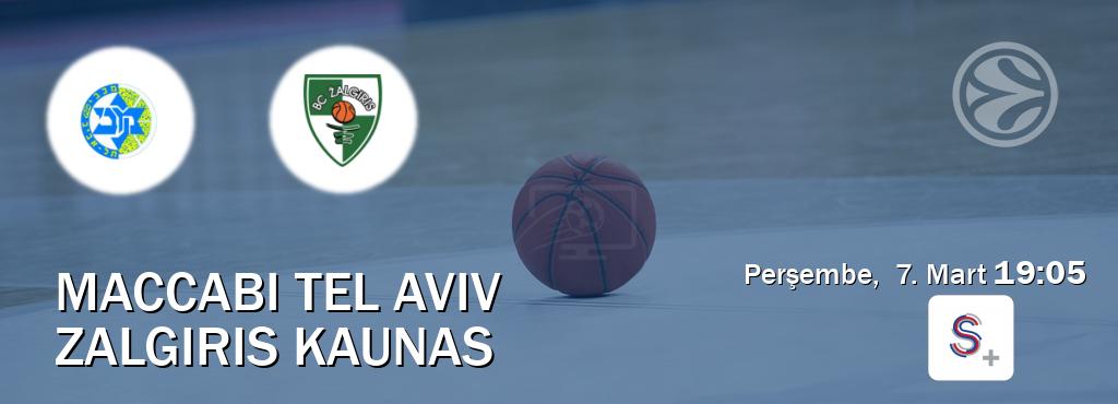Karşılaşma Maccabi Tel Aviv - Zalgiris Kaunas S Sport +'den canlı yayınlanacak (Perşembe,  7. Mart  19:05).