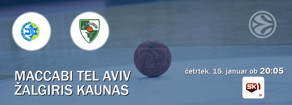 Prenos tekme med Maccabi Tel Aviv in Žalgiris Kaunas v živo na Sportklub 1 (četrtek, 15. januar ob  20:05 uri).