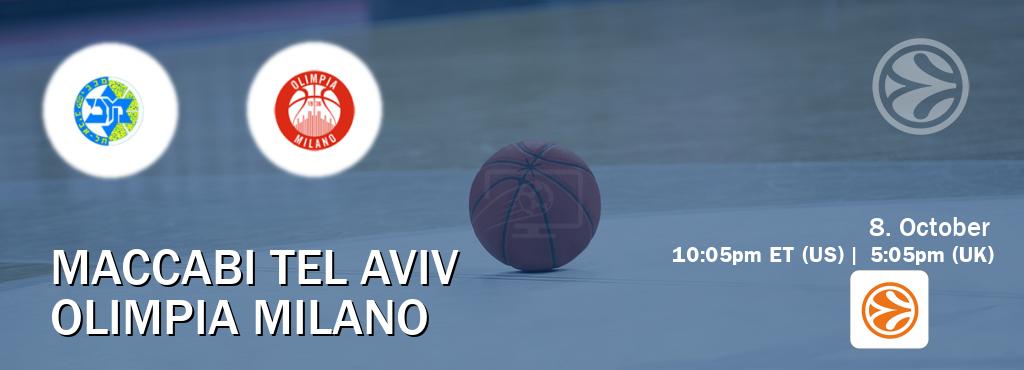 You can watch game live between Maccabi Tel Aviv and Olimpia Milano on EuroLeague TV. You can watch game live between Maccabi Tel Aviv and Olimpia Milano on EuroLeague TV.