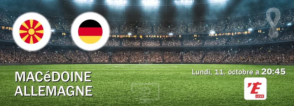 Match entre Macédoine et Allemagne en direct à la L'Equipe Live (lundi, 11. octobre a  20:45).