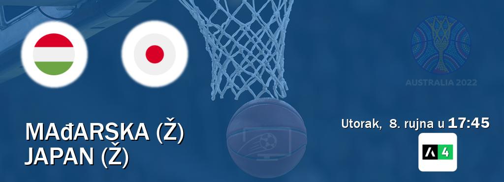 Izravni prijenos utakmice Mađarska (Ž) i Japan (Ž) pratite uživo na Arena Sport 4 (utorak, 8. rujna u 17:45). Izravni prijenos utakmice Mađarska (Ž) i Japan (Ž) pratite uživo na Arena Sport 4 (utorak, 8. rujna u 17:45).