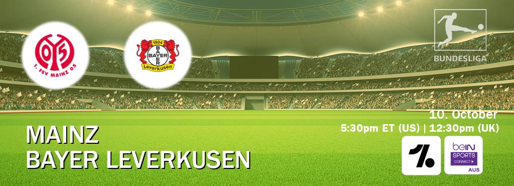 You can watch game live between Mainz and Bayer Leverkusen on OneFootball and beIN Sports Connect(AU).