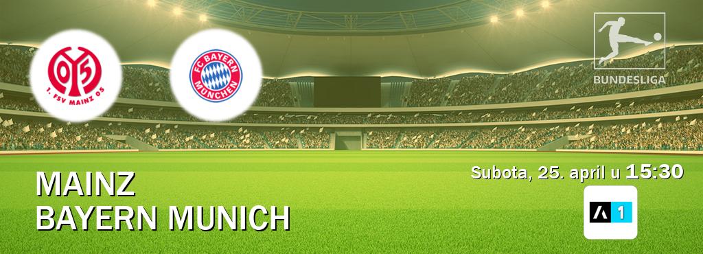 Izravni prijenos utakmice Mainz i Bayern Munich pratite uživo na Arena Sport 1 (subota, 25. april u  15:30).