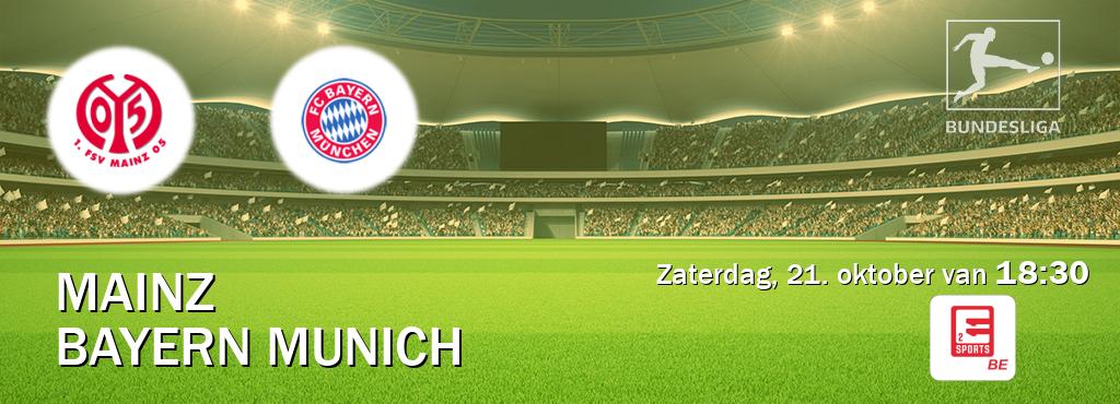 Wedstrijd tussen Mainz en Bayern Munich live op tv bij Eleven Sports 2 (zaterdag, 21. oktober van  18:30).