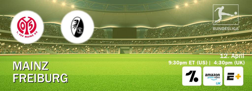 You can watch game live between Mainz and Freiburg on OneFootball, Amazon Prime Video UK(UK), ESPN+(US).