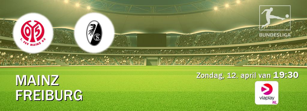 Wedstrijd tussen Mainz en Freiburg live op tv bij Viaplay Nederland (zondag, 12. april van  19:30).