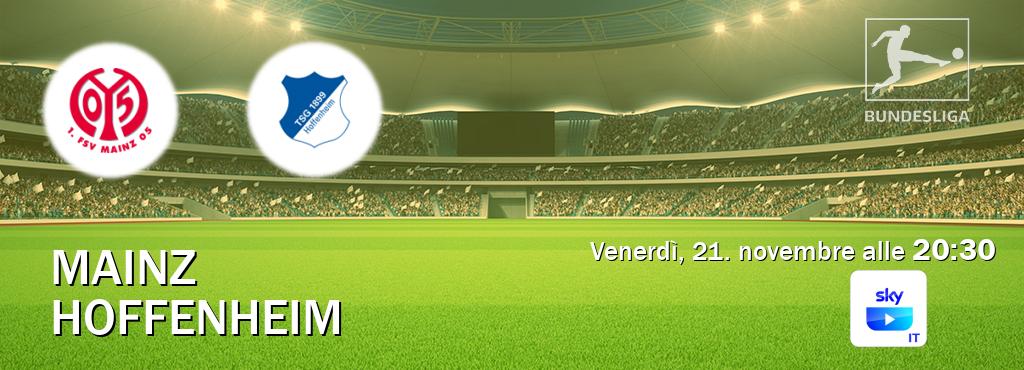 Il match Mainz - Hoffenheim sarà trasmesso in diretta TV su SKY Go Italia (ore 20:30) Il match Mainz - Hoffenheim sarà trasmesso in diretta TV su SKY Go Italia (ore 20:30)