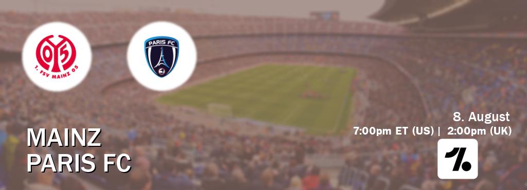 You can watch game live between Mainz and Paris FC on OneFootball.