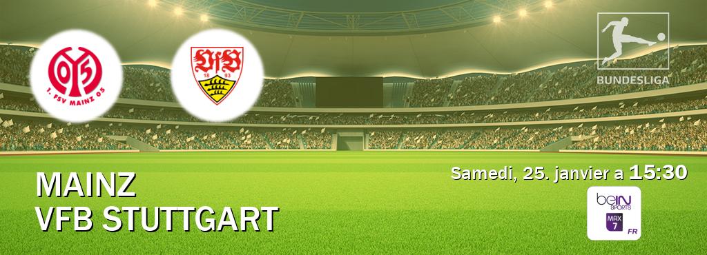 Match entre Mainz et VfB Stuttgart en direct à la beIN Sports 7 Max (samedi, 25. janvier a  15:30).